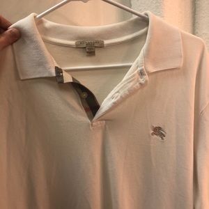 White Burberry polo